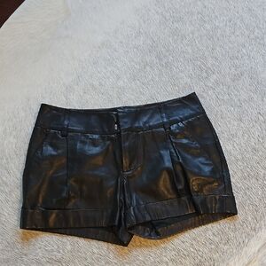 Alice + Olivia Black Leather Shorts